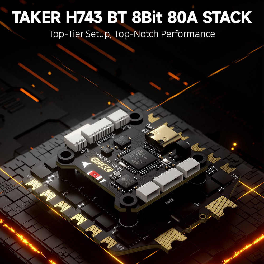 GEPRC TAKER H743 BT 8Bit 80A S - Drone Gimbal Controller 评论和价格