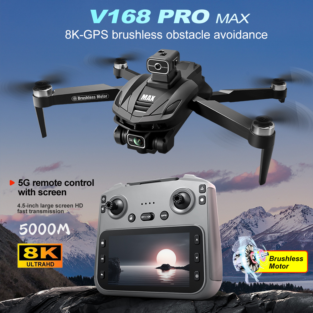 V168 PRO Max GPS Drone 8K Prof - Drone Gimbal Brushless 评论和价格